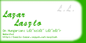 lazar laszlo business card